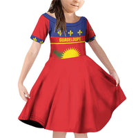 Guadeloupe Family Matching Off Shoulder Short Dress and Hawaiian Shirt Rejyon Gwadloup Red Version