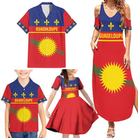 Guadeloupe Family Matching Summer Maxi Dress and Hawaiian Shirt Rejyon Gwadloup Red Version