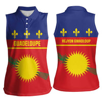 Guadeloupe Women Sleeveless Polo Shirt Rejyon Gwadloup Red Version