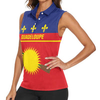 Guadeloupe Women Sleeveless Polo Shirt Rejyon Gwadloup Red Version