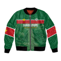 Custom Football Guadeloupe Green Bomber Jacket Les Gwada Boy Go Champions