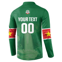 Custom Football Guadeloupe Green Button Sweatshirt Les Gwada Boy Go Champions