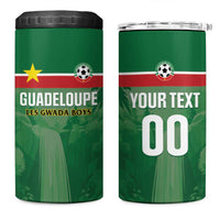 Custom Football Guadeloupe Green 4 in 1 Can Cooler Tumbler Les Gwada Boy Go Champions