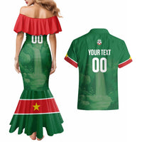 Custom Football Guadeloupe Green Couples Matching Mermaid Dress and Hawaiian Shirt Les Gwada Boy Go Champions
