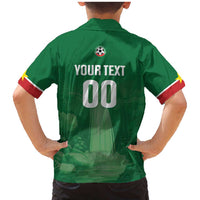 Custom Football Guadeloupe Green Family Matching Mermaid Dress and Hawaiian Shirt Les Gwada Boy Go Champions