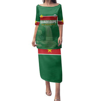 Custom Football Guadeloupe Green Family Matching Puletasi and Hawaiian Shirt Les Gwada Boy Go Champions