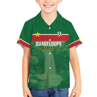 Custom Football Guadeloupe Green Family Matching Puletasi and Hawaiian Shirt Les Gwada Boy Go Champions