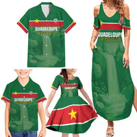 Custom Football Guadeloupe Green Family Matching Summer Maxi Dress and Hawaiian Shirt Les Gwada Boy Go Champions