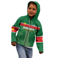 Custom Football Guadeloupe Green Kid Hoodie Les Gwada Boy Go Champions