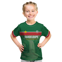 Custom Football Guadeloupe Green Kid T Shirt Les Gwada Boy Go Champions