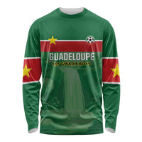 Custom Football Guadeloupe Green Long Sleeve Shirt Les Gwada Boy Go Champions