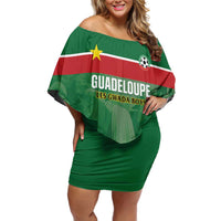 Custom Football Guadeloupe Green Off Shoulder Short Dress Les Gwada Boy Go Champions