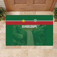 Football Guadeloupe Green Rubber Doormat Les Gwada Boy Go Champions