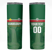 Custom Football Guadeloupe Green Skinny Tumbler Les Gwada Boy Go Champions