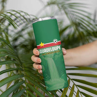 Custom Football Guadeloupe Green Skinny Tumbler Les Gwada Boy Go Champions