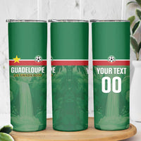 Custom Football Guadeloupe Green Skinny Tumbler Les Gwada Boy Go Champions