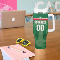 Custom Football Guadeloupe Green Tumbler With Handle Les Gwada Boy Go Champions