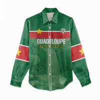 Custom Football Guadeloupe Green Women Casual Shirt Les Gwada Boy Go Champions