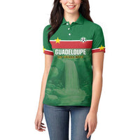 Custom Football Guadeloupe Green Women Polo Shirt Les Gwada Boy Go Champions