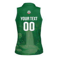 Custom Football Guadeloupe Green Women Sleeveless Polo Shirt Les Gwada Boy Go Champions