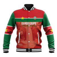 Custom Football Guadeloupe Red Baseball Jacket Les Gwada Boy Go Champions