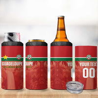 Custom Football Guadeloupe Red 4 in 1 Can Cooler Tumbler Les Gwada Boy Go Champions