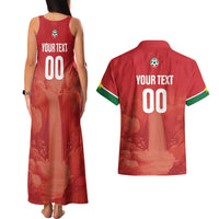 Custom Football Guadeloupe Red Couples Matching Tank Maxi Dress and Hawaiian Shirt Les Gwada Boy Go Champions