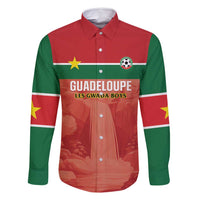 Custom Football Guadeloupe Red Family Matching Off Shoulder Short Dress and Hawaiian Shirt Les Gwada Boy Go Champions