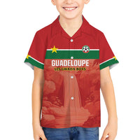 Custom Football Guadeloupe Red Family Matching Puletasi and Hawaiian Shirt Les Gwada Boy Go Champions