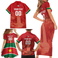 Custom Football Guadeloupe Red Family Matching Short Sleeve Bodycon Dress and Hawaiian Shirt Les Gwada Boy Go Champions
