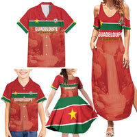 Custom Football Guadeloupe Red Family Matching Summer Maxi Dress and Hawaiian Shirt Les Gwada Boy Go Champions