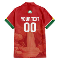 Custom Football Guadeloupe Red Hawaiian Shirt Les Gwada Boy Go Champions