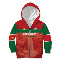 Custom Football Guadeloupe Red Kid Hoodie Les Gwada Boy Go Champions