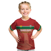 Custom Football Guadeloupe Red Kid T Shirt Les Gwada Boy Go Champions