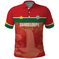 Custom Football Guadeloupe Red Polo Shirt Les Gwada Boy Go Champions