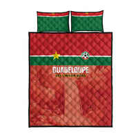 Football Guadeloupe Red Quilt Bed Set Les Gwada Boy Go Champions