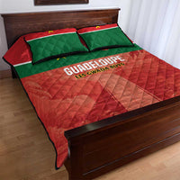 Football Guadeloupe Red Quilt Bed Set Les Gwada Boy Go Champions