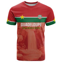 Custom Football Guadeloupe Red T Shirt Les Gwada Boy Go Champions