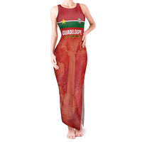 Custom Football Guadeloupe Red Tank Maxi Dress Les Gwada Boy Go Champions