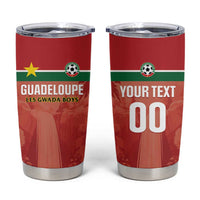 Custom Football Guadeloupe Red Tumbler Cup Les Gwada Boy Go Champions