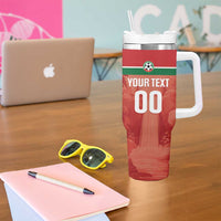 Custom Football Guadeloupe Red Tumbler With Handle Les Gwada Boy Go Champions