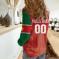 Custom Football Guadeloupe Red Women Casual Shirt Les Gwada Boy Go Champions