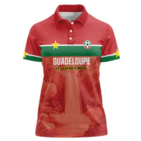 Custom Football Guadeloupe Red Women Polo Shirt Les Gwada Boy Go Champions