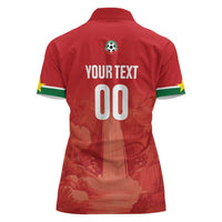 Custom Football Guadeloupe Red Women Polo Shirt Les Gwada Boy Go Champions