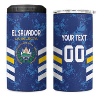 Custom El Salvador Football 4 in 1 Can Cooler Tumbler La Selecta Go Champions