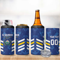 Custom El Salvador Football 4 in 1 Can Cooler Tumbler La Selecta Go Champions
