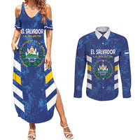 Custom El Salvador Football Couples Matching Summer Maxi Dress and Long Sleeve Button Shirt La Selecta Go Champions