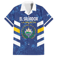 Custom El Salvador Football Family Matching Off Shoulder Short Dress and Hawaiian Shirt La Selecta Go Champions