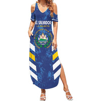 Custom El Salvador Football Family Matching Summer Maxi Dress and Hawaiian Shirt La Selecta Go Champions