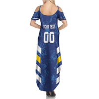 Custom El Salvador Football Family Matching Summer Maxi Dress and Hawaiian Shirt La Selecta Go Champions